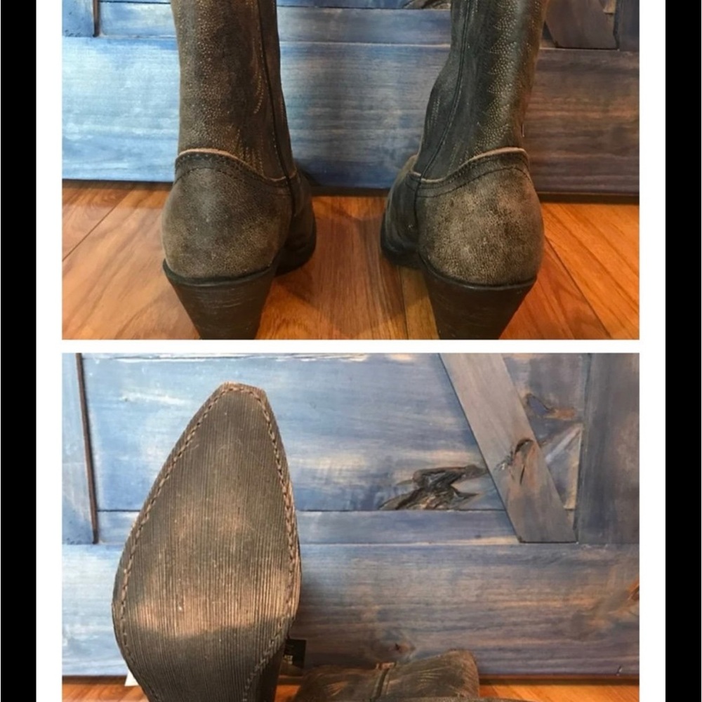 Women's Heeled Boots in Distressed Gray